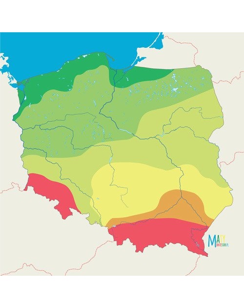 Mapa polski – mata 70×70