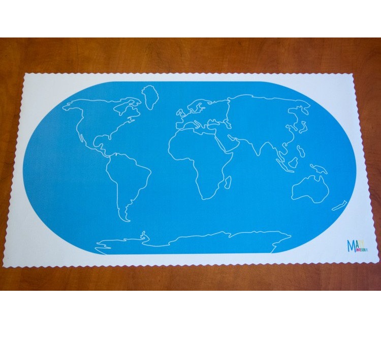 Mapa świata – konturowa 100×60